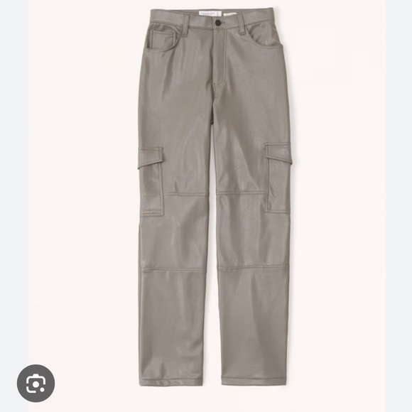 Abercrombie & Fitch Pants - Abercrombie and Fitch Curve Love Vegan Leather 90s Relaxed Pants 6 boho grunge